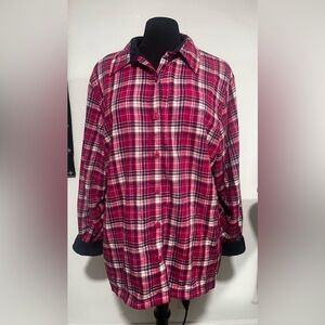 L.L. Bean Pink and White Plaid Shirt